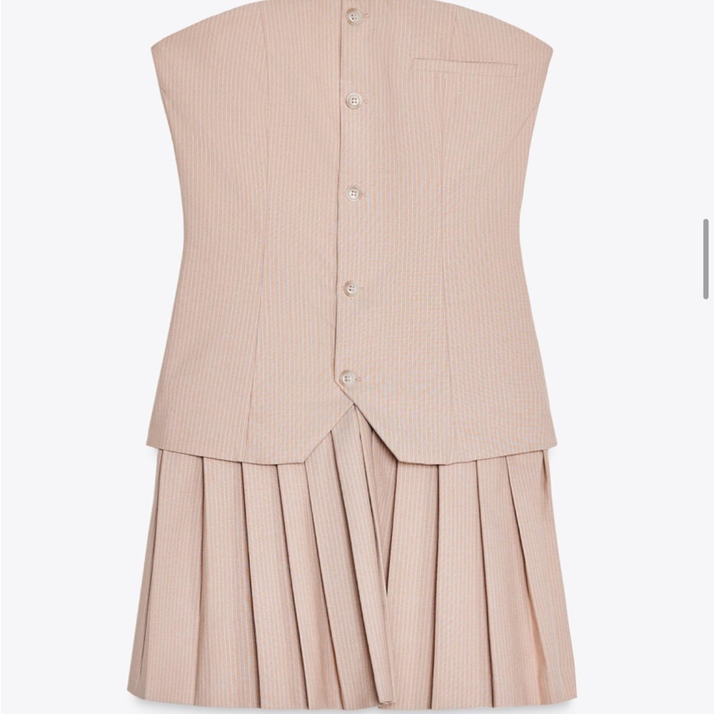 Zara Strapless Beige Dress